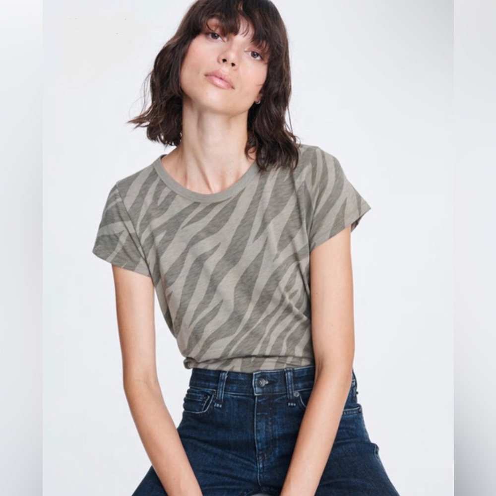 rag & bone All Over Zebra Army Short Sleeve
